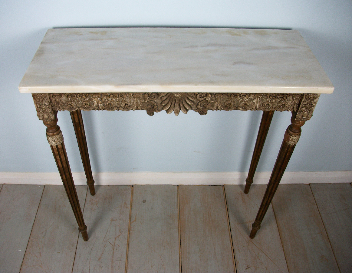 Small French 19th Century Console Table with beautiful marble top